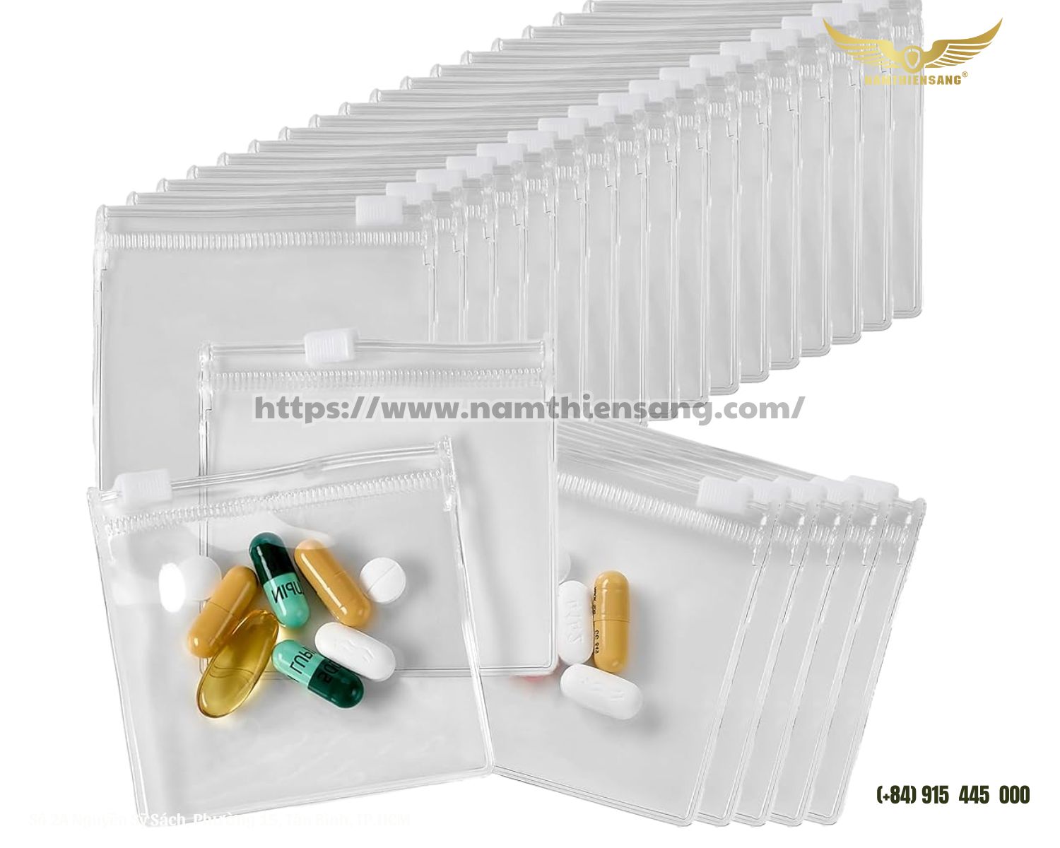 Túi zipper có khóa kéo đựng&nbsp;dược phẩm và mỹ phẩm